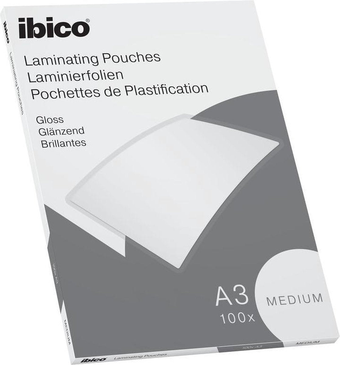 Ibico Basics A3 Laminierfolien, glänzend – 100 Mikron – 100 Stück – kristallklar