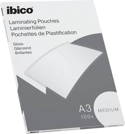 Ibico Basics A3 Laminierfolien, glänzend – 100 Mikron – 100 Stück – kristallklar