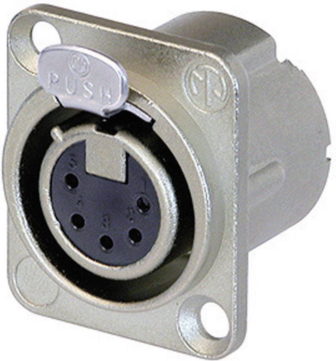 Neutrik NC5FD-LX XLR-Anschlussflansch, Kontakte gerade Polzahl: 5 Silber 1 Stück