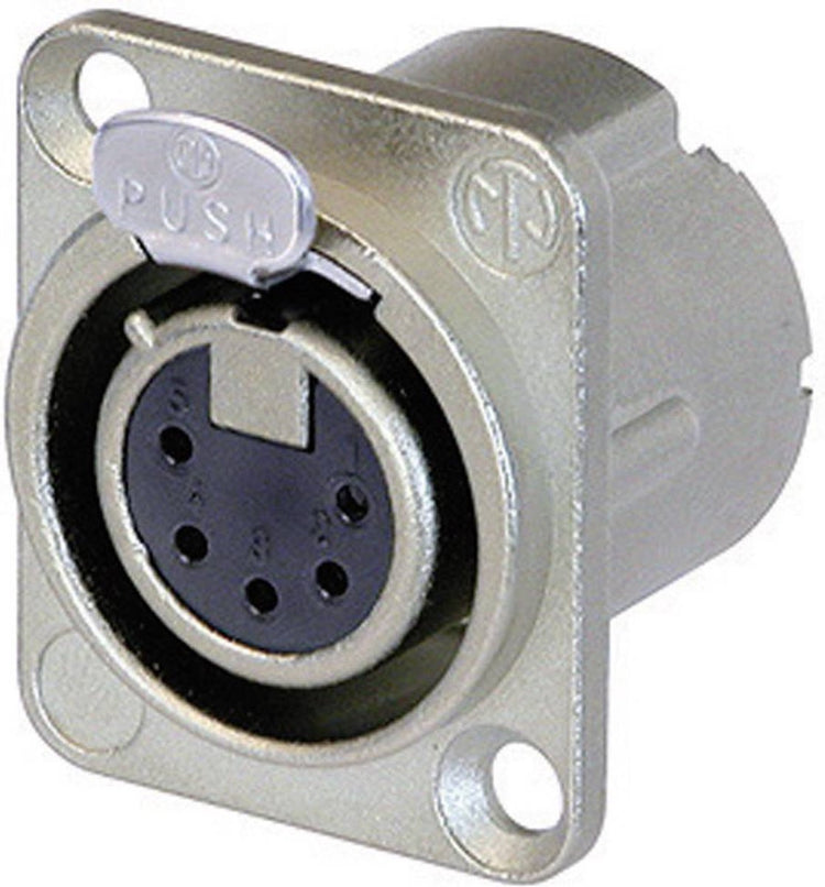 Neutrik NC5FD-LX XLR-Anschlussflansch, Kontakte gerade Polzahl: 5 Silber 1 Stück