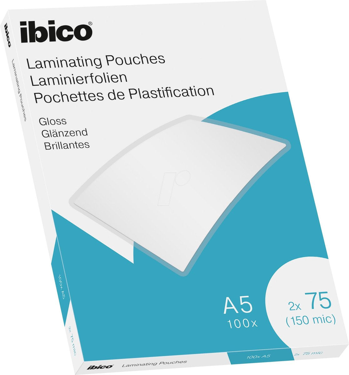 Ibico-Laminierfolien – A5-Dokumente – 2 x 75 Mikron – glänzend – 100 Stück