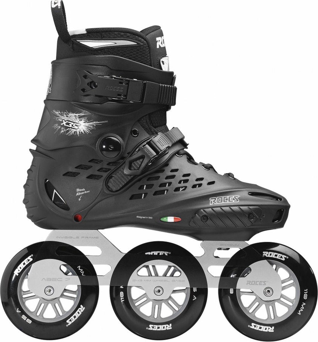 Roces x35 110 Inlineskates - Inlineskates - Erwachsene - Schwarz Silber - Größe 46