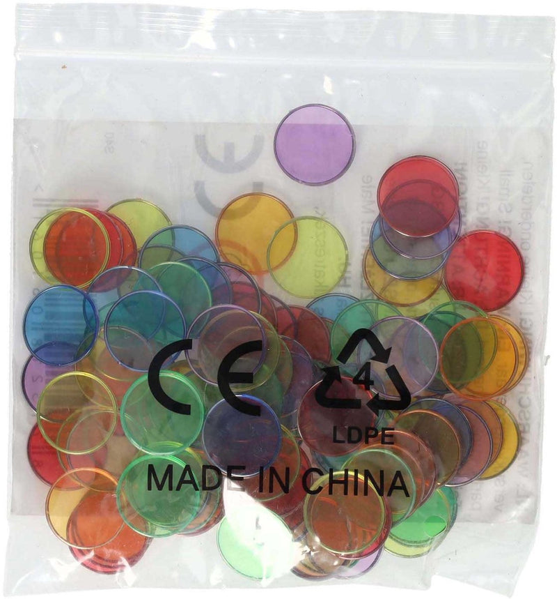 Farbige transparente Chips – 100 Stück.