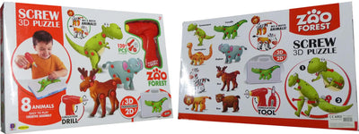 Schmidt 3D-Schraubenpuzzle mit 8 Wildtieren