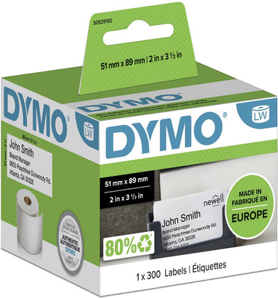 Namensschild-Etikett Dymo 89 x 51 mm, Rolle 300 Stück