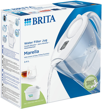 Brita - Wasserfilterkanne - Marella Cool - 2,4l - Weiß - inkl. 1 Maxtra Pro All-in-1-Filterkartusche