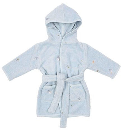 Little Dutch Bademantel – Größe 74 80 – Bademantel für Kinder Jungen Mädchen – Blau – Waldfreunde