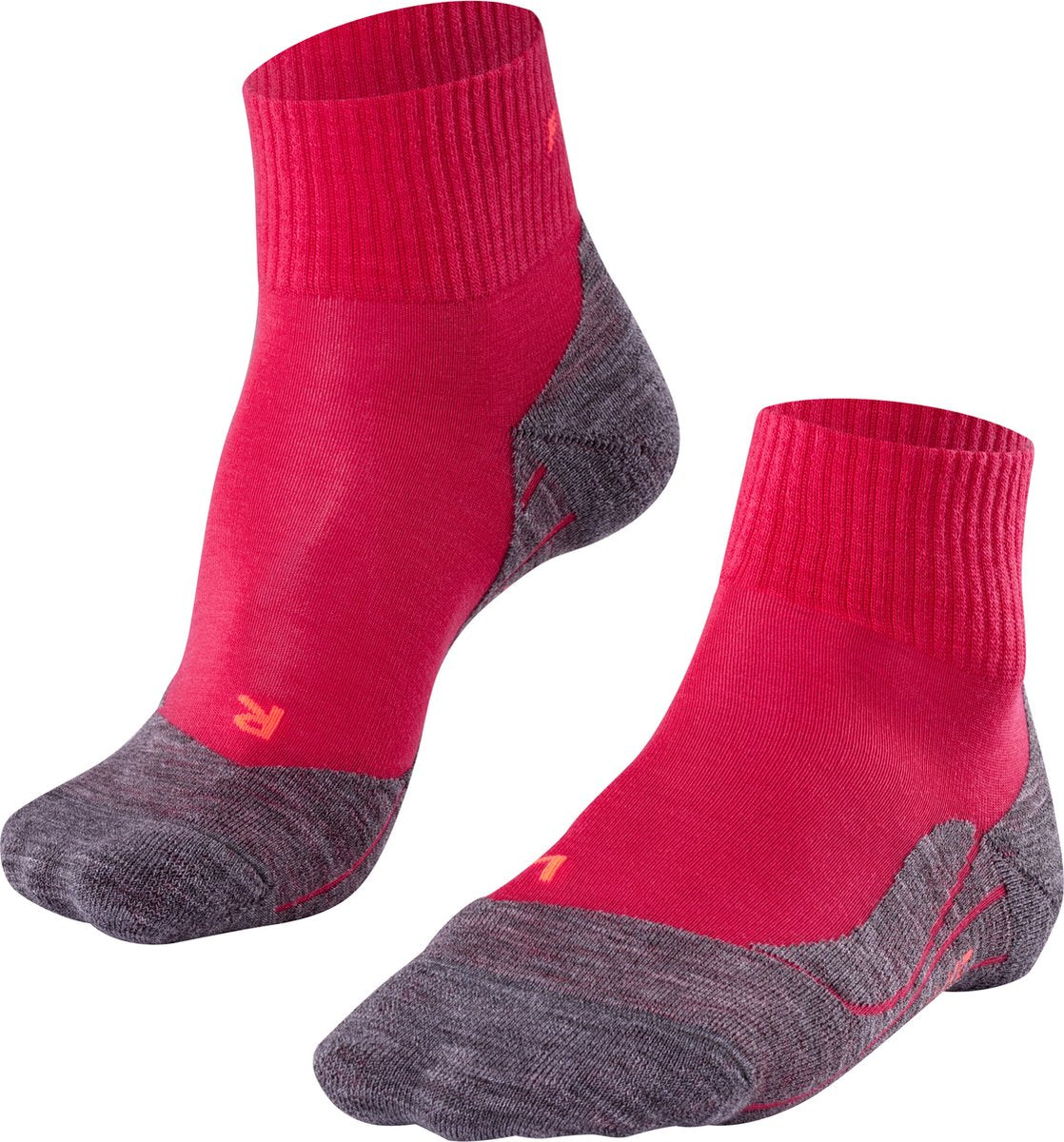 Falke TK5 kurze Anti-Blasen-Wandersocken aus dünnem Woll-Funktionsmaterial Damen Rot – Größe 39-40
