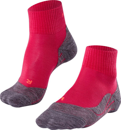 Falke TK5 kurze Anti-Blister Wandersocken aus dünnem Woll-Funktionsmaterial Damen Rot – Größe 41-42