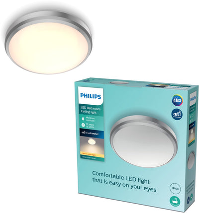 Philips LED Philips Doris Badezimmer-Deckenleuchte – Nickel – klein – 6 W