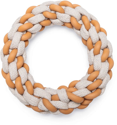 Beeztees Welpe Dental Rope Ring Mik – Hundespielzeug – TPR-Baumwolle – Beigebraun – 14 x 14 x 3,2 cm
