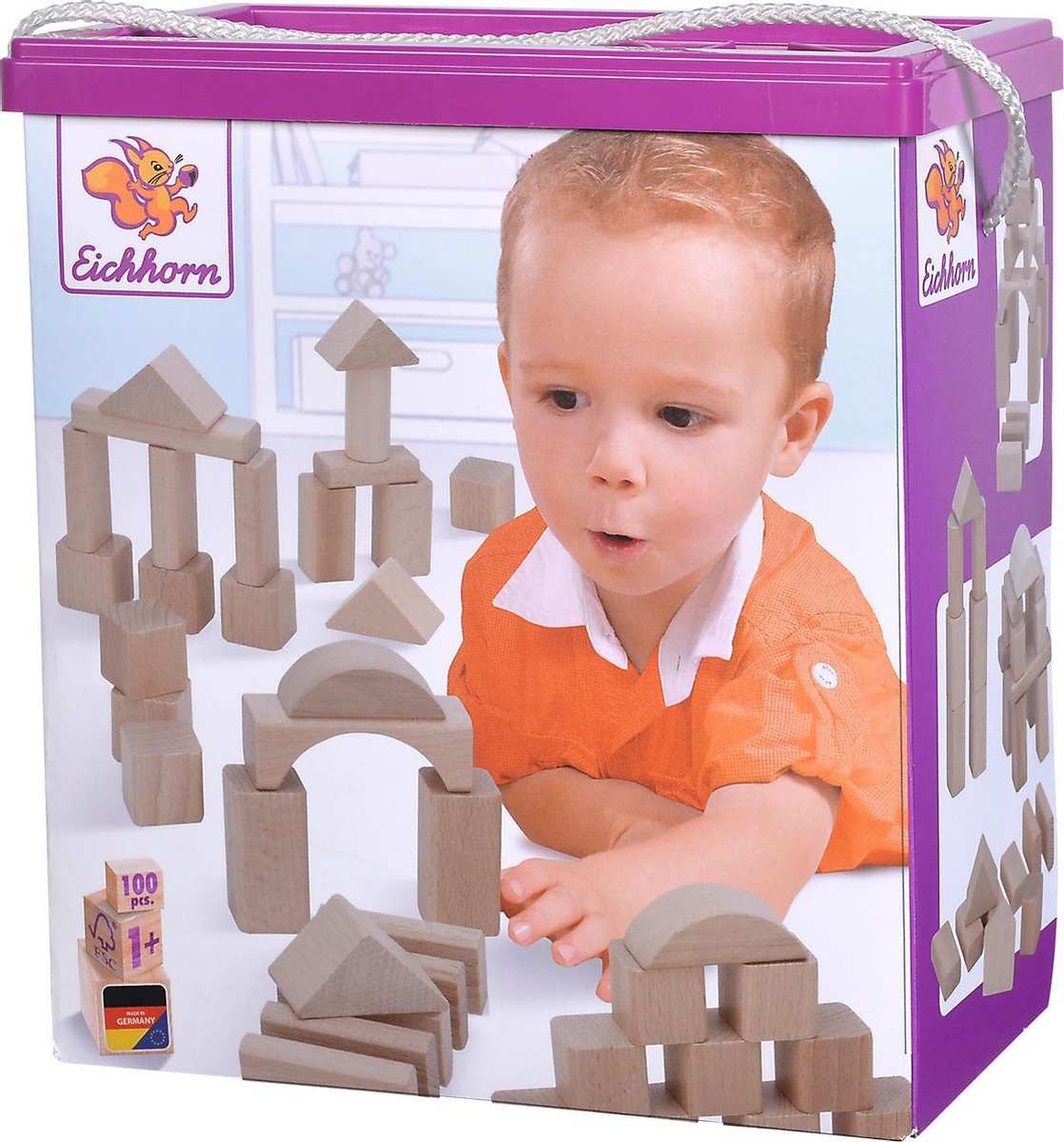 Eichhorn -Holzblöcke, 100dlg.
