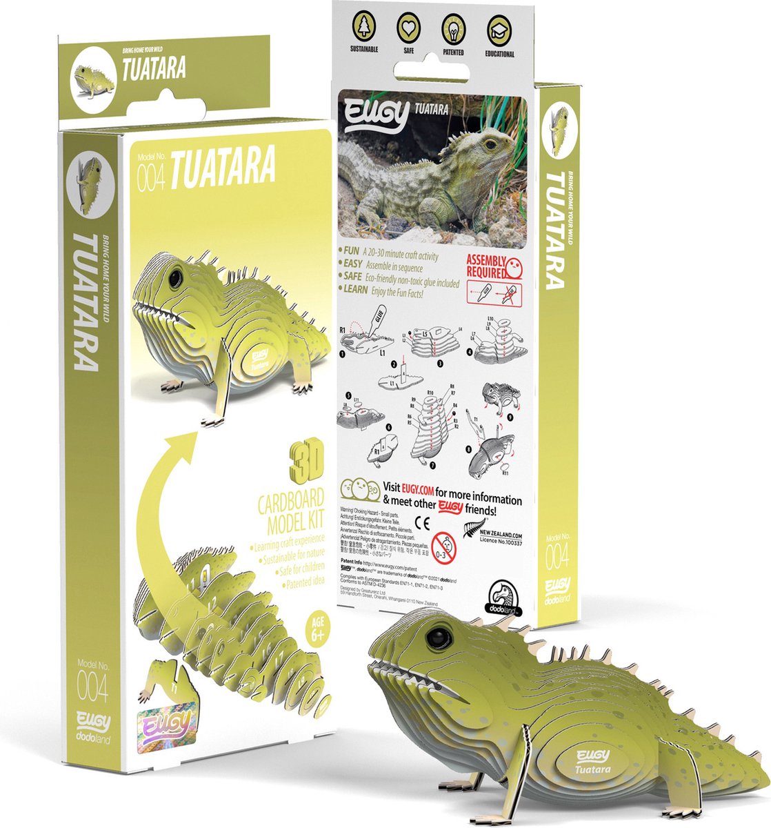 Eugy 3D-Puzzle – Tuatara – wilde Tiere – nachhaltig – alle sammeln – 6 Jahre