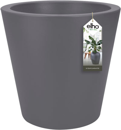 Elho Pure Straight Round 50 – großer Blumentopf für drinnen und draußen – recycelter Kunststoff – ø 49,5 x H 51 cm – Anthrazit