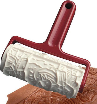 Westmark Lebkuchenroller, mit 7 verschiedenen Motiven, Länge: 17,2 cm, Kunststoff, Klausi, weiß rot, 32162270