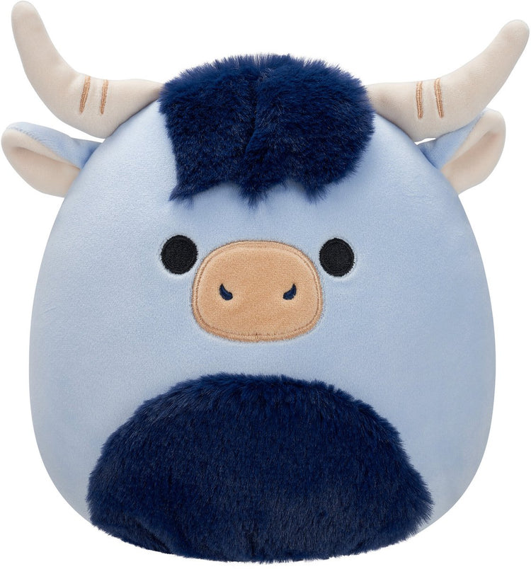 Squishmallows – Toro – blaue Hochlandkuh mit marineblauem Flauschbauch – 19 cm Plüsch