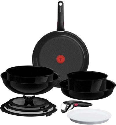 Tefal Ingenio Excellence Ceram – Pfannenset – 11-teilig – Fusion-Kern – inklusive Deckel – Griffe – PFAS-frei