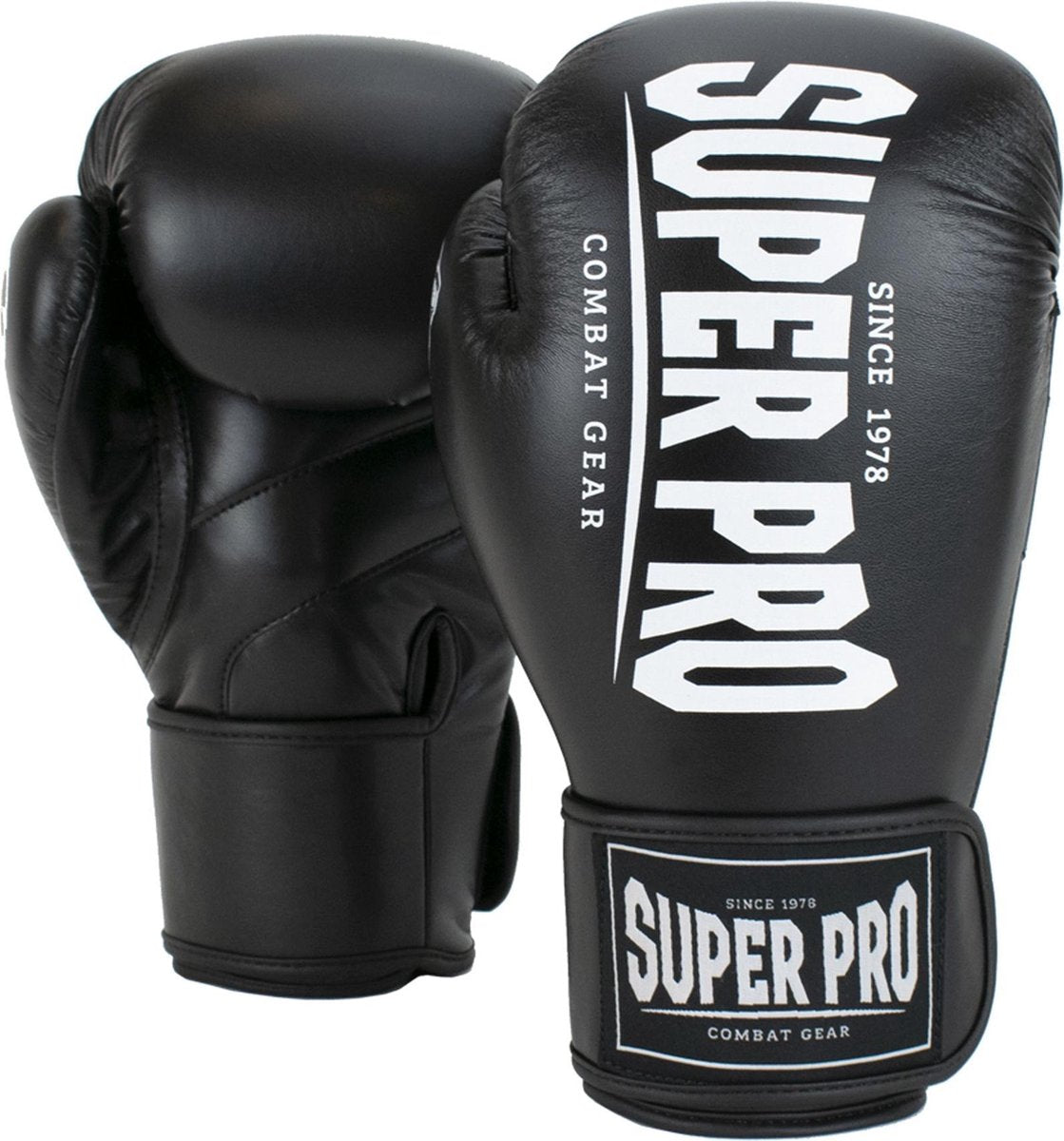 Super Pro Combat Gear Champ (Kick)Boxhandschuhe schwarz und weiß 14oz
