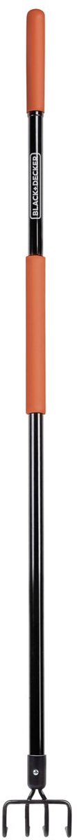 Black+decker Gartenrechen 4 Zinken – 148 x 12 x 10 cm – Kohlenstoffstahl, Fiberglas und PVC – Orange Schwarz