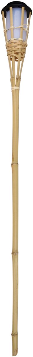 Arti Casa Solar-Bambusfackel – Gartenbeleuchtung 6–8 Stunden Brenndauer – IP44 spritzwassergeschützte Außenleuchte – ø9 x 100 cm