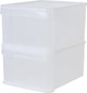 Iris Stapelschublade – Aufbewahrungsschublade – 20 l – Kunststoff – weiß transparent – 2er-Set