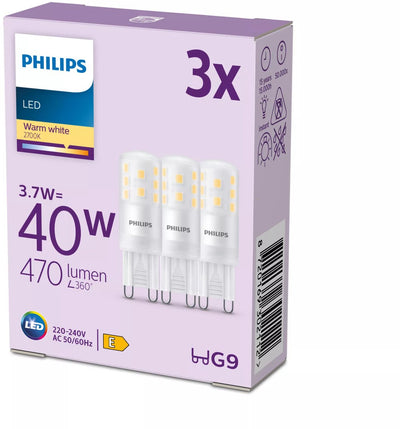 Philips LED-Kapsel – 40 W – G9 – warmweißes Licht – 3 Stück