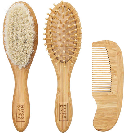 Meyco Baby-Uni-Hauben-Set – Bambus – Natur – 3-teilig