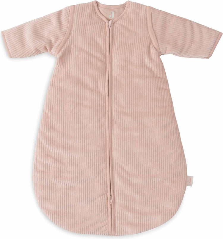 Jollein Babyschlafsack Winter mit abzippbarer Hülle 90cm – rund – Rippe Wildrose – Winterschlafsack