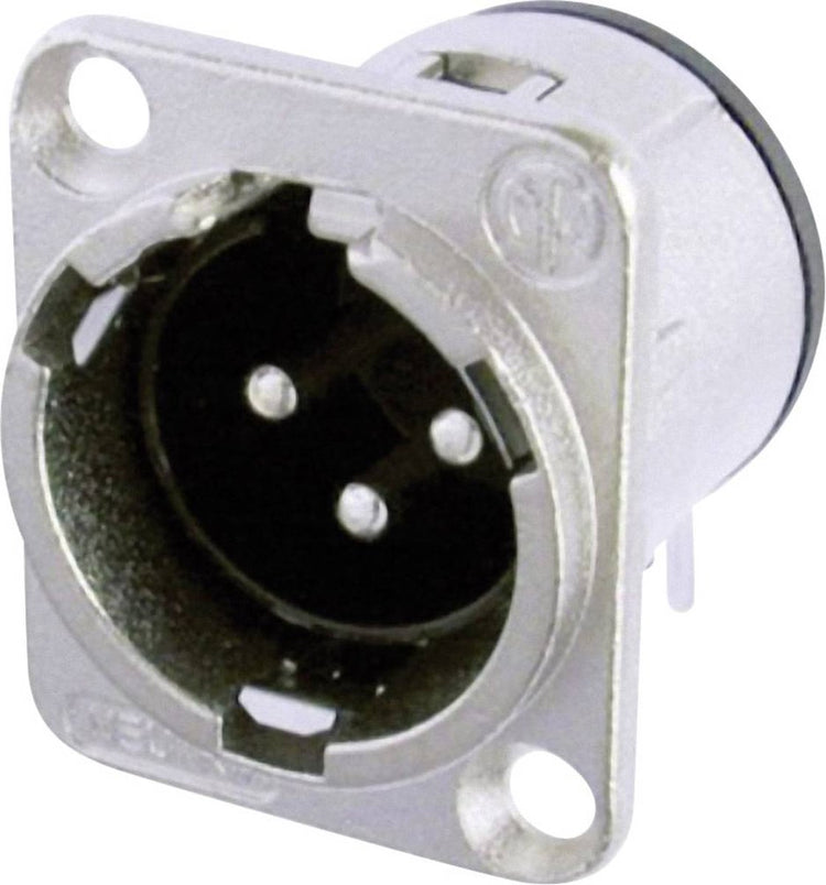 Neutrik NC3MD-H XLR-Stecker Flanschstecker, Kontakte gewinkelt Polzahl: 3 Silber 1 Stück