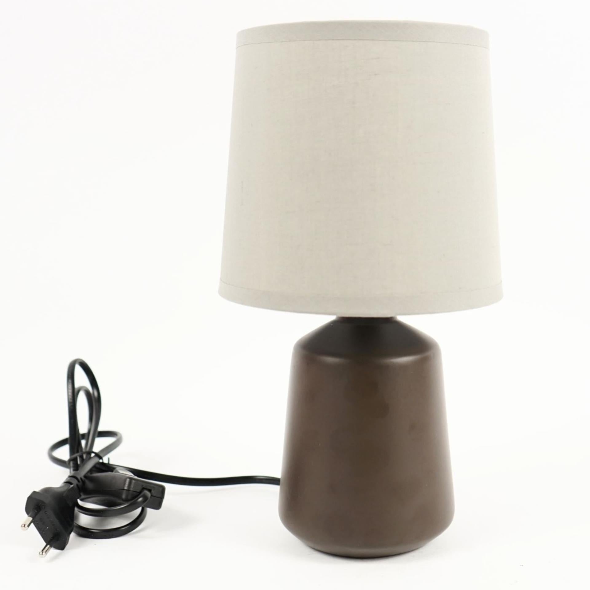 Tischlampe aus Keramik braun 27cm