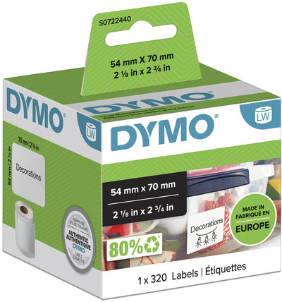 Multifunktionsetiketten Dymo 12x50mm 54x70mm