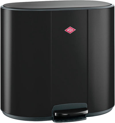 Wesco Multicollector 2 Abfallbehälter Mülltrennung (2x25 Liter) | 50 Liter | Metall - mattschwarz | Duo-Treteimer mit Absenkautomatik und Geruchsfilter