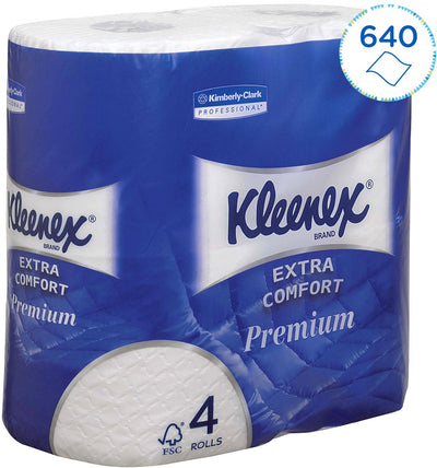Kleenex Toilettenpapier 4-lagig extra Komfort 4 Rollen 160 Blatt pro Rolle