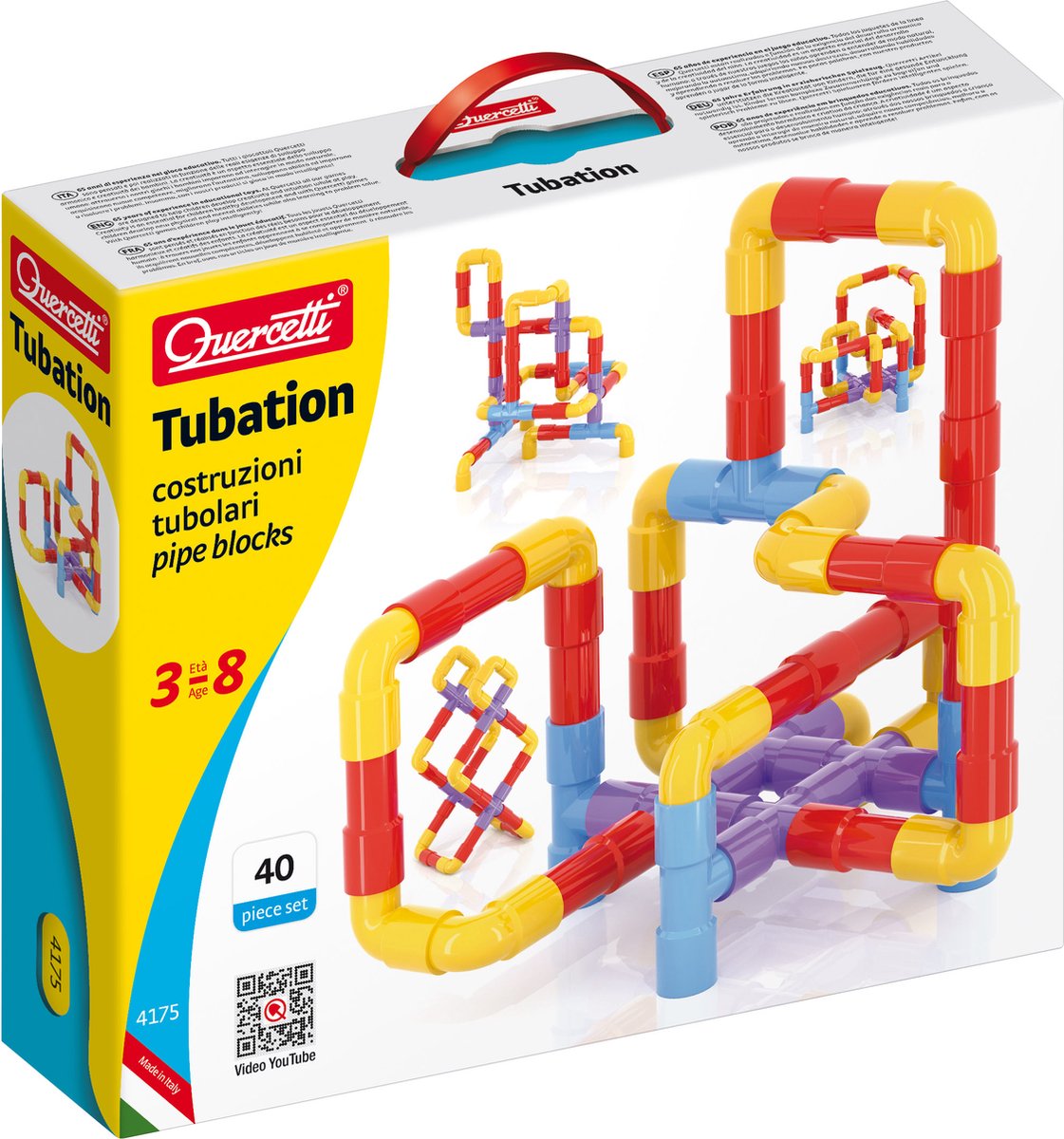 Quercetti Tubes Construction Set, 40dlg.
