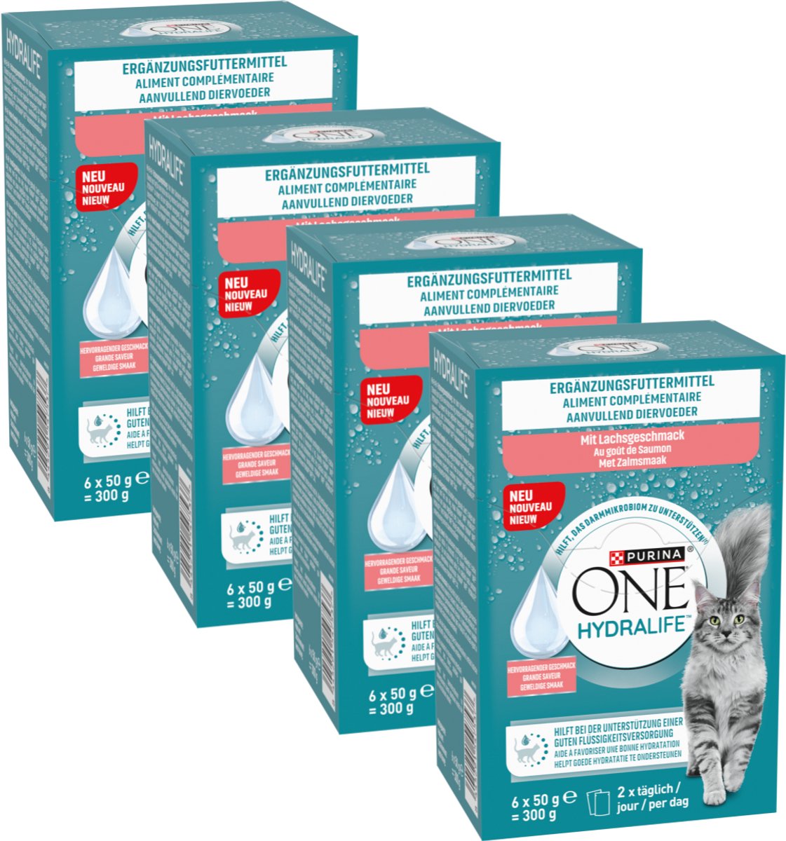 Purina One Hydralife - Nassfutter für Katzen - Lachs - 24 x 50 g