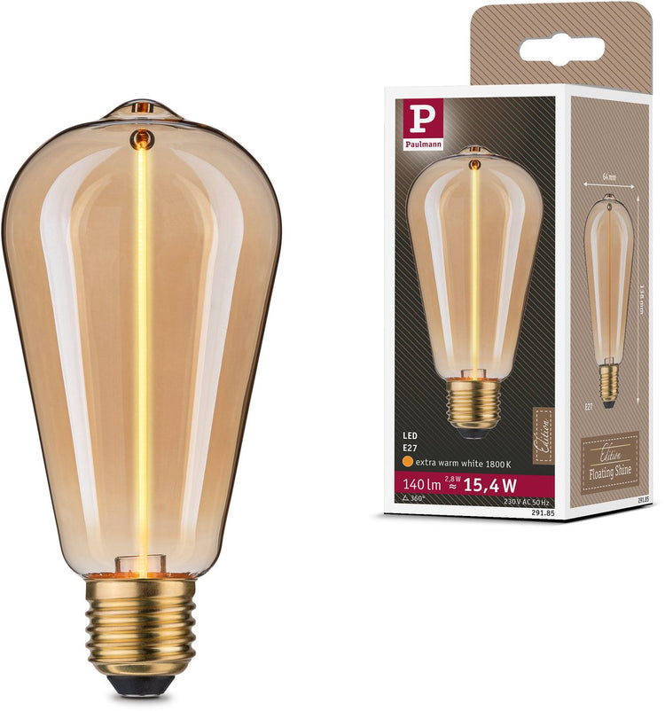 Paulmann Floating Shine Standard 230 V LED-Glühbirne E27 140LM 2,8W 1800K Gold