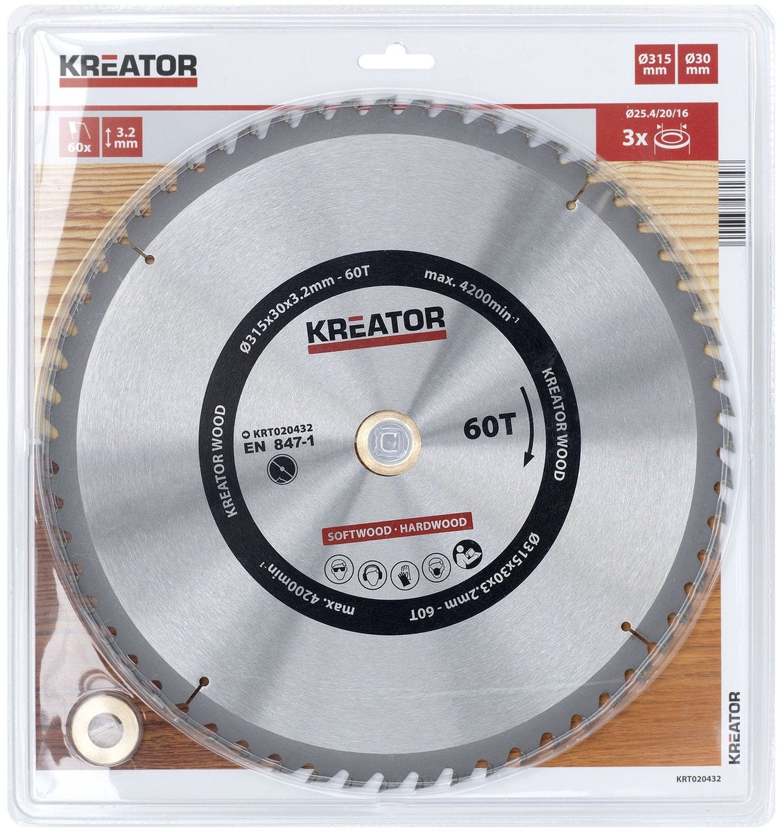 Kreator krt020432 sägeblatt holz – 315mm60t