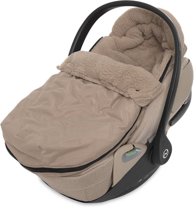 Jollein Fußsack für Autositz-Kinderwagen – geprägt – Baumwolle – 42 x 82 cm – Milchkaffee