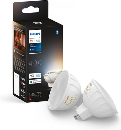 Philips Hue Spot – warmes bis kühles weißes Licht – 2er-Pack – Mr16