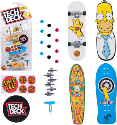 Tech-Deck, Ultra-DLX-Pack mit 4 Fingerboards, Simpsons-Skateboards, anpassbare Mini-Skateboards für Sammler