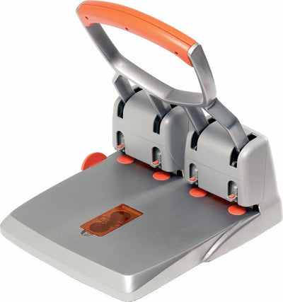 Rapid Supreme Heavy Duty Locher HDC150 4-Loch – stanzt bis zu 150 Blatt – Silberorange
