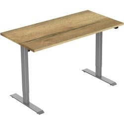 Euroseats Schreibtisch grau, Eiche b000gr120nat 80 x 750-1235 x 120 mm