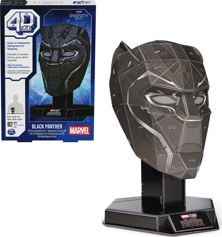 4D Build Marvel – Black Panther – 3D-Puzzle – 82 Teile – Bausatz aus Pappe