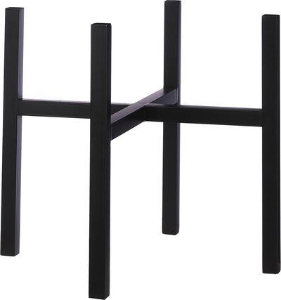 Glimmerdekorationen – Blumentopf-Pflanztopf-Standarderhöhung – Schwarz – B46 x H40 cm – Metall