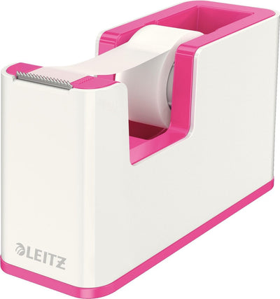 Leitz Wow Klebebandhalter – inklusive 1 Rolle Klebeband – rosa weiß