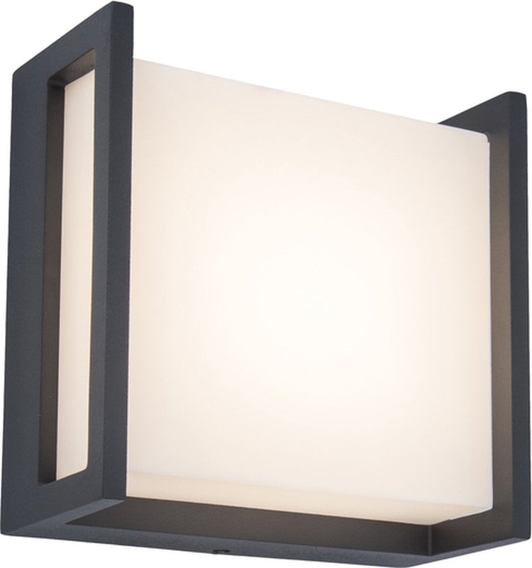 Lutec qubo – moderne Außenwandleuchte – Aluminiumbefestigung – LED – 650 Lumen – 3000 K warmweißes Licht – Dunkelgrau