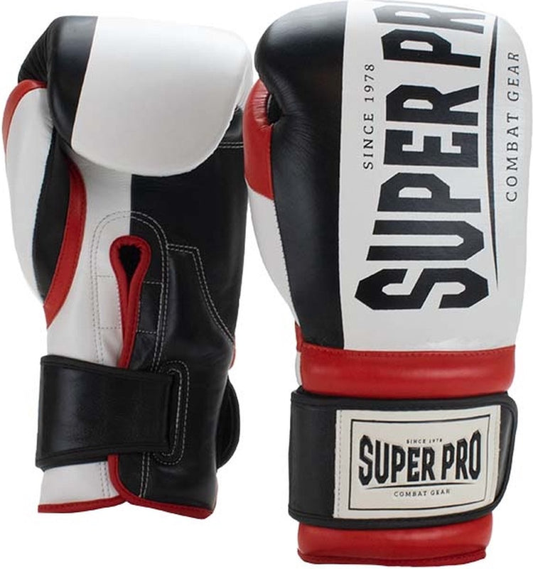 Super Pro Combat Gear (Thai) Boxhandschuhe Bruiser Schwarz Rot Weiß 18oz