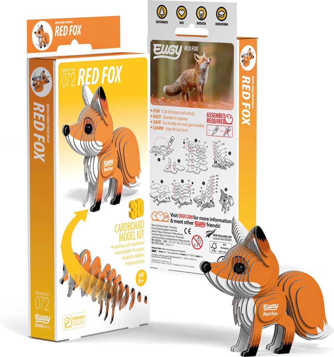 Eugy 3D-Puzzle – Rotfuchs – Waldtiere – nachhaltig – alle sammeln – 6 Jahre