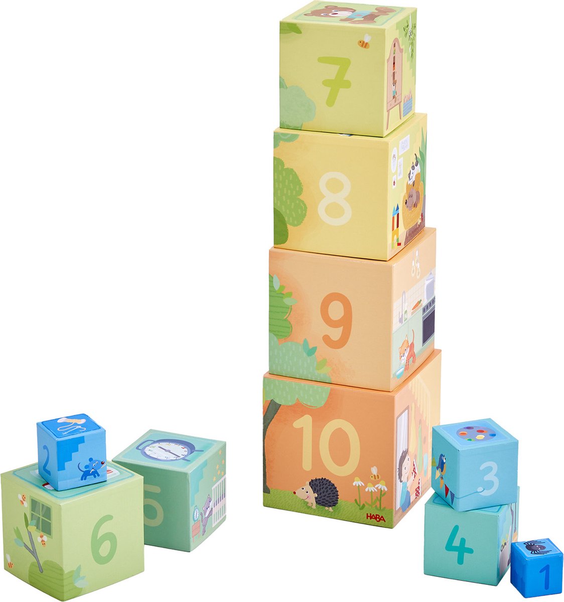 Haba Stapelbausteine ​​aus Pappe, Lernspielzeug „My Home“-Set.