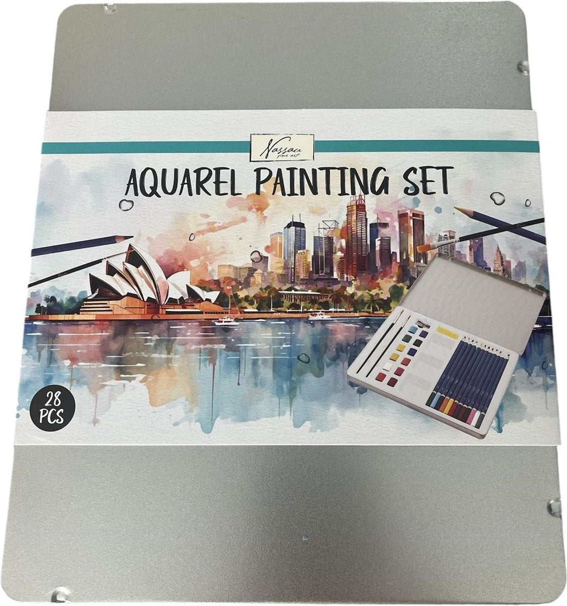 Aquarellfarbe in Zinnbox, 28dlg